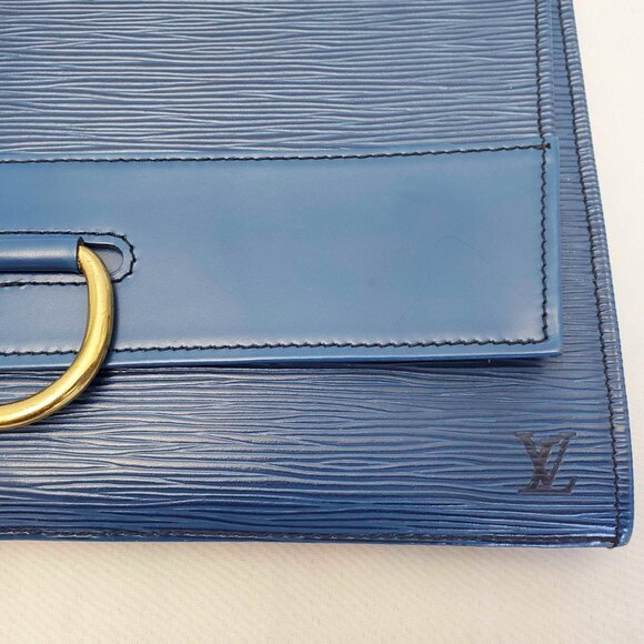 LOUIS VUITTON Womens Epi Jena Clutch Bag Blue Authentic - Picture 5 of 14